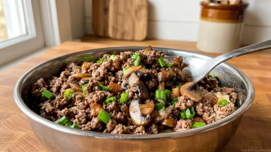 Ground Beef & Mushroom Medley Casserole - Top Delicious Recipe