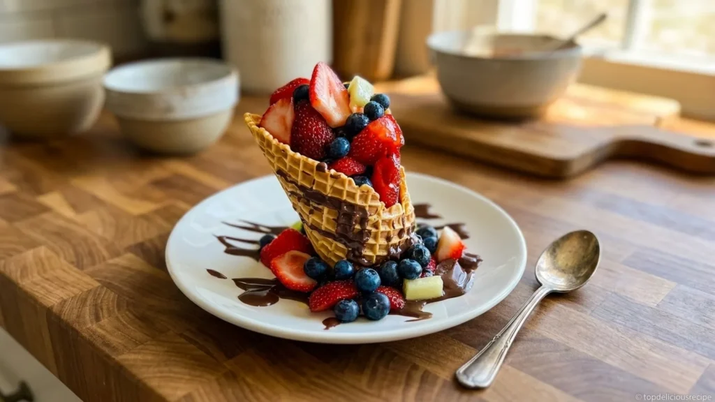 Fruit-Filled Chocolate Cones: Joyful Summer Treats - Top Delicious Recipe