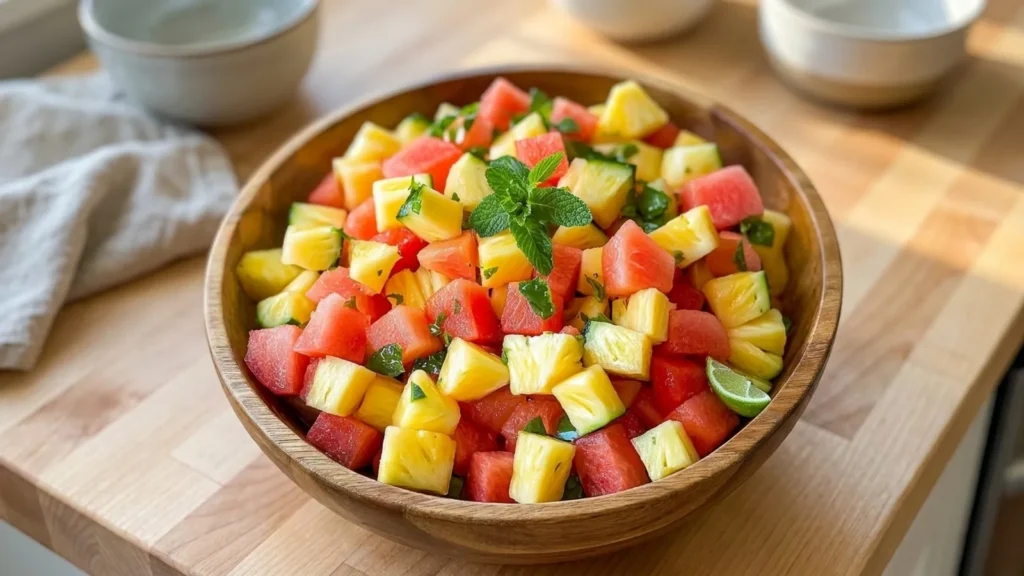 Refreshing Watermelon Pineapple Salad with Mint & Lime - Top Delicious Recipe