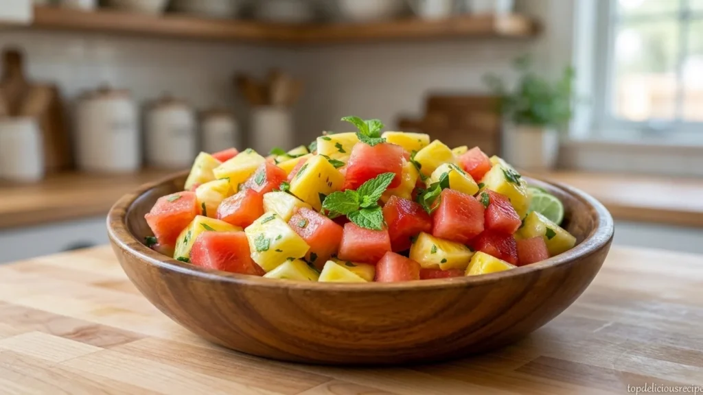 Refreshing Watermelon Pineapple Salad with Mint & Lime - Top Delicious Recipe