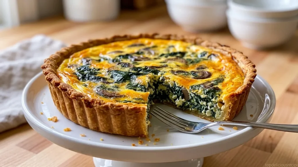 Spinach and Mushroom Quiche Recipe for Brunch - Top Delicious Recipe