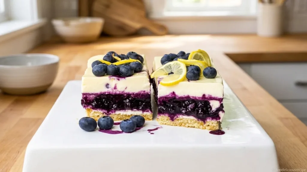 Homemade No-Bake Lemon Blueberry Delight: Refreshingly Creamy Treat - Top Delicious Recipe