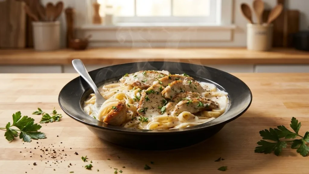 Creamy Chicken Alfredo with a Hint of Garlic Bliss