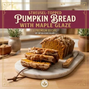 Streusel-Topped Pumpkin Bread with Maple Glaze