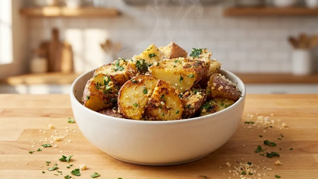 Roasted Garlic Parmesan Potatoes: Crispy & Flavor-Packed