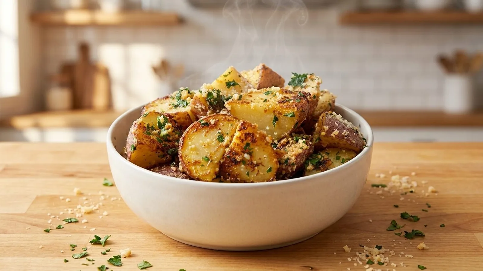 Roasted Garlic Parmesan Potatoes: Crispy & Flavor-Packed