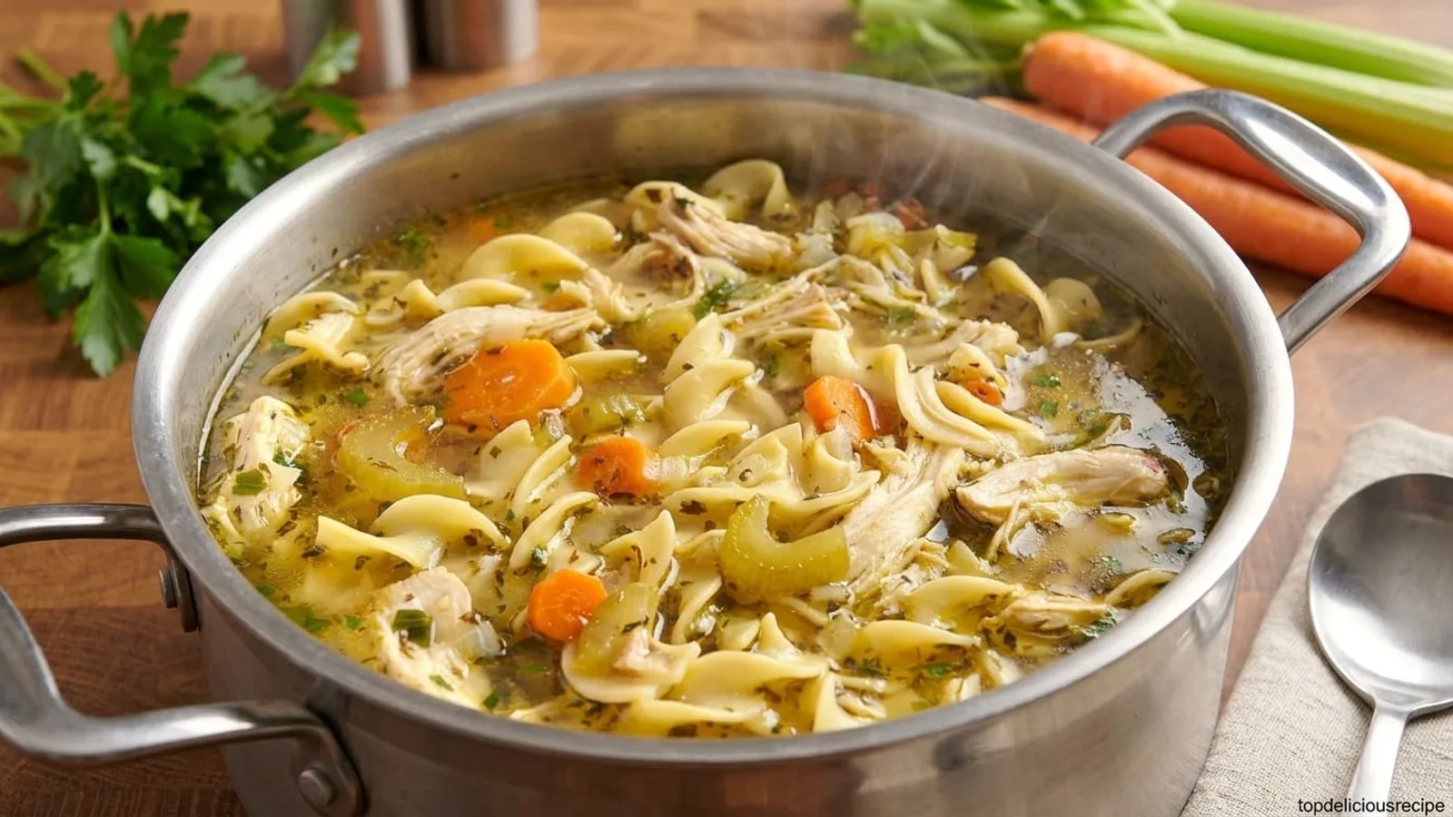 The Best Homemade Chicken Noodle Soup with Fresh Herbs